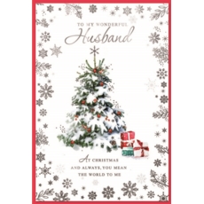 XMAS CARDS,Husband 6's Snowy Christmas Tree