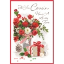 XMAS CARDS,Cousin 6's Floral Vase & Present
