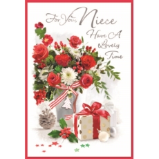 XMAS CARDS,Niece 6's Floral Vase & Present