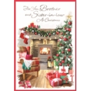 XMAS CARDS,Brother & Sister in Law 6's Decorated Fireplace