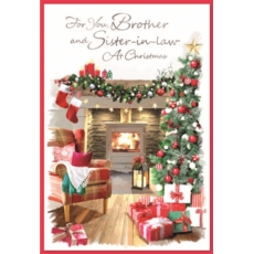 XMAS CARDS,Brother & Sister in Law 6's Decorated Fireplace