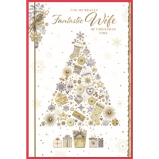 XMAS CARDS,Wife 6's Gold & Silver Tree