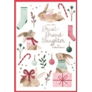XMAS CARDS,Great Grandd'tr 6's Bunnies, Stockings & Present