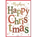 XMAS CARDS,Nephew 6's Text & Snowflakes