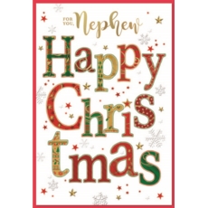 XMAS CARDS,Nephew 6's Text & Snowflakes