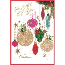XMAS CARDS,To All of You 6's Assorted Baubles