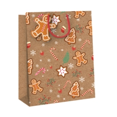 GIFT BAG,Gingerbread Print (Large) (Was 1.09)