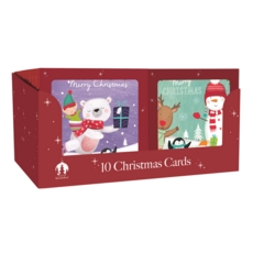 BOXED CARDS,Snowman/Polar Bear Square 10's CDU (Was 1.39)