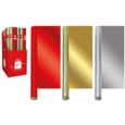 XMAS ROLLWRAP,1.5m Plain Foil Assorted Colours FDU