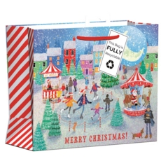 GIFT BAG,Winter Village (Medium) 100% Recylcable