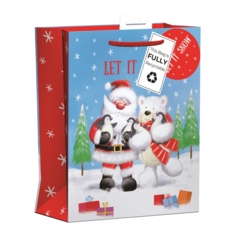 GIFT BAG,Santa & Friends (Medium) Recylcable (Was 0.99)