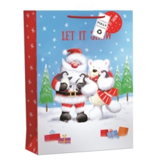 GIFT BAG,Santa & Friends (Extr Large) Recyclable (Was 1.69)