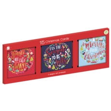 BOXED CARDS,Portrait Printed Text 3 Asst 15's (Was 1.49)