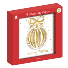 BOXED CARDS,Handcrafted Layered Bauble 6's (Was 1.49)