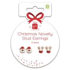 EARRINGS,Christmas Stud 2 Pairs I/cd