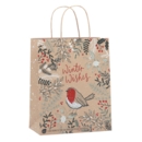 GIFT BAG,Winter Robin (Medium) Recylcable (Was 1.29)