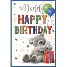 BIRTHDAY CARDS,Daddy 6's Teddy, Present & Balloons