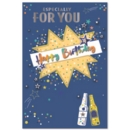 BIRTHDAY CARDS,6's Text, Stars & Beer Bottles