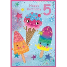 AGE 5 CARDS,Female 6's Lollies & Ice Cream