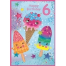 AGE 6 CARDS, 6's Female Lollies & Ice Cream