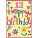 AGE 13 CARDS,6's Female Flowers & Text