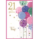 AGE 21 CARDS, 6's Female Balloons