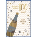 AGE 100 CARDS, 6's Male Bottle of Bubbly