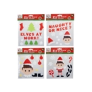 WINDOW STICKERS,Naughty Elves 4 Assorted 20 x 20cm