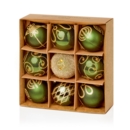 TREE DECORATION,Bauble Green 60mm Multi Finish 9's