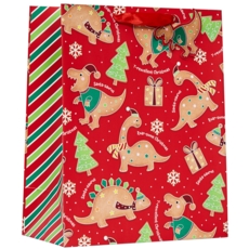 GIFT BAG,Gingerbread Dino (Large) (Was 1.39)