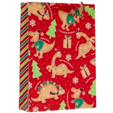 GIFT BAG,Gingerbread Dino (Extra Large) (Was 1.69)