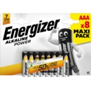 ENERGIZER Alkaline Batteries AAA 8's I/cd