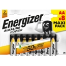 ENERGIZER Alkaline Batteries AA 8's I/cd