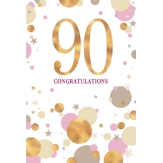 AGE 90 CARDS,Female 6's Coloured Dots & Stars