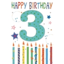 AGE 3 CARDS, 6's Male Candles