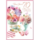 AGE 70 CARDS, 6's Female Floral