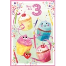 AGE 3 CARDS, 6's Female Cupcakes