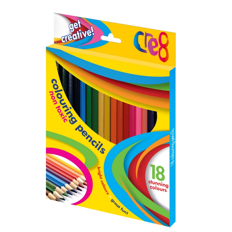 PENCIL,Coloured 18xFL Boxed H/pk Cre8
