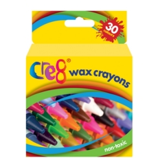 WAX CRAYONS,Cre8 30's Boxed H/pk
