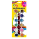 POSTER PAINTS,Tubs 12's & 3 Brushes I/cd Cre8