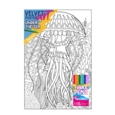 VELVET POSTER ART,Under The Sea 3 Assorted & 6 Fibre Pens