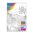 VELVET POSTER ART,Landscapes 3 Assorted & 6 Fibre Pens