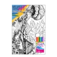 VELVET POSTER ART,Landscapes 3 Assorted & 6 Fibre Pens