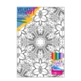 VELVET POSTER ART,Mandala 3 Assorted & 6 Fibre Pens