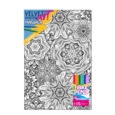 VELVET POSTER ART,Mandala 3 Assorted & 6 Fibre Pens