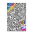 VELVET POSTER ART,Mandala 3 Assorted & 6 Fibre Pens