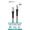 CHARGING & DATA CABLE, USB C to USB C Braided 2m Bxd