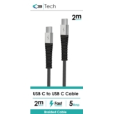 CHARGING & DATA CABLE, USB C to USB C Braided 2m Bxd