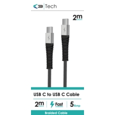 CHARGING & DATA CABLE, USB C to USB C Braided 2m Bxd