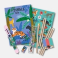 STATIONERY SET,Jungle Life A5 Wallet with Assorted Items